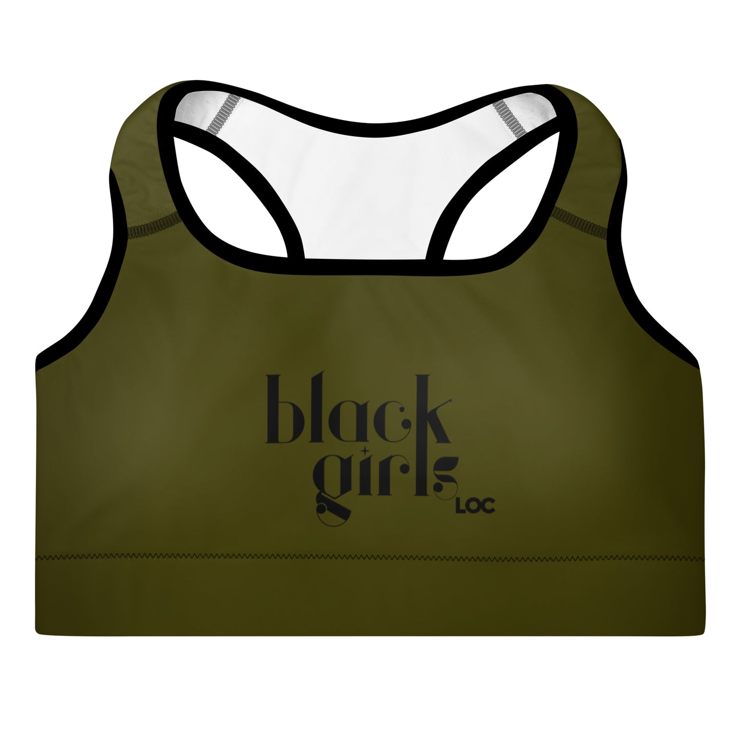 Black Girls Loc Padded Sports Bra