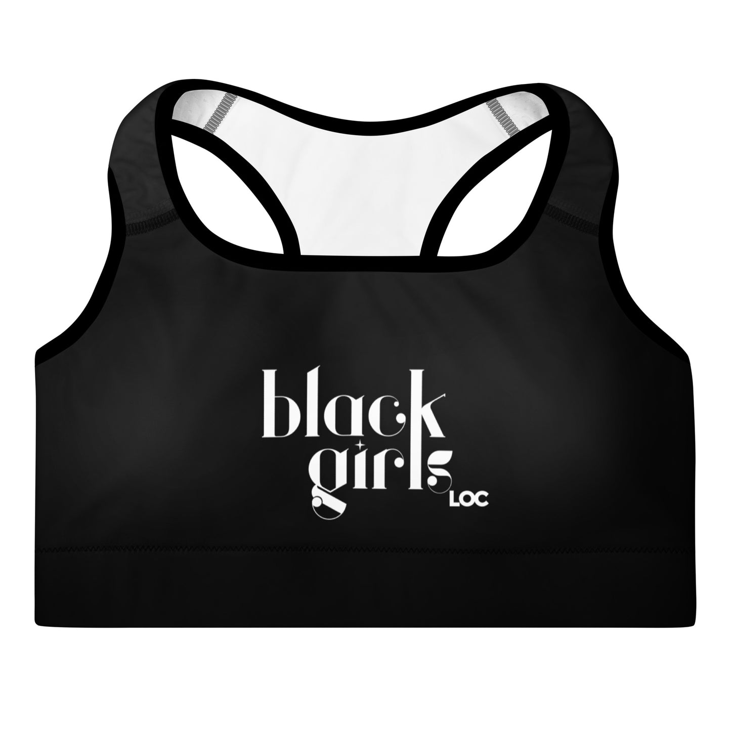 Black Girls Loc Padded Sports Bra