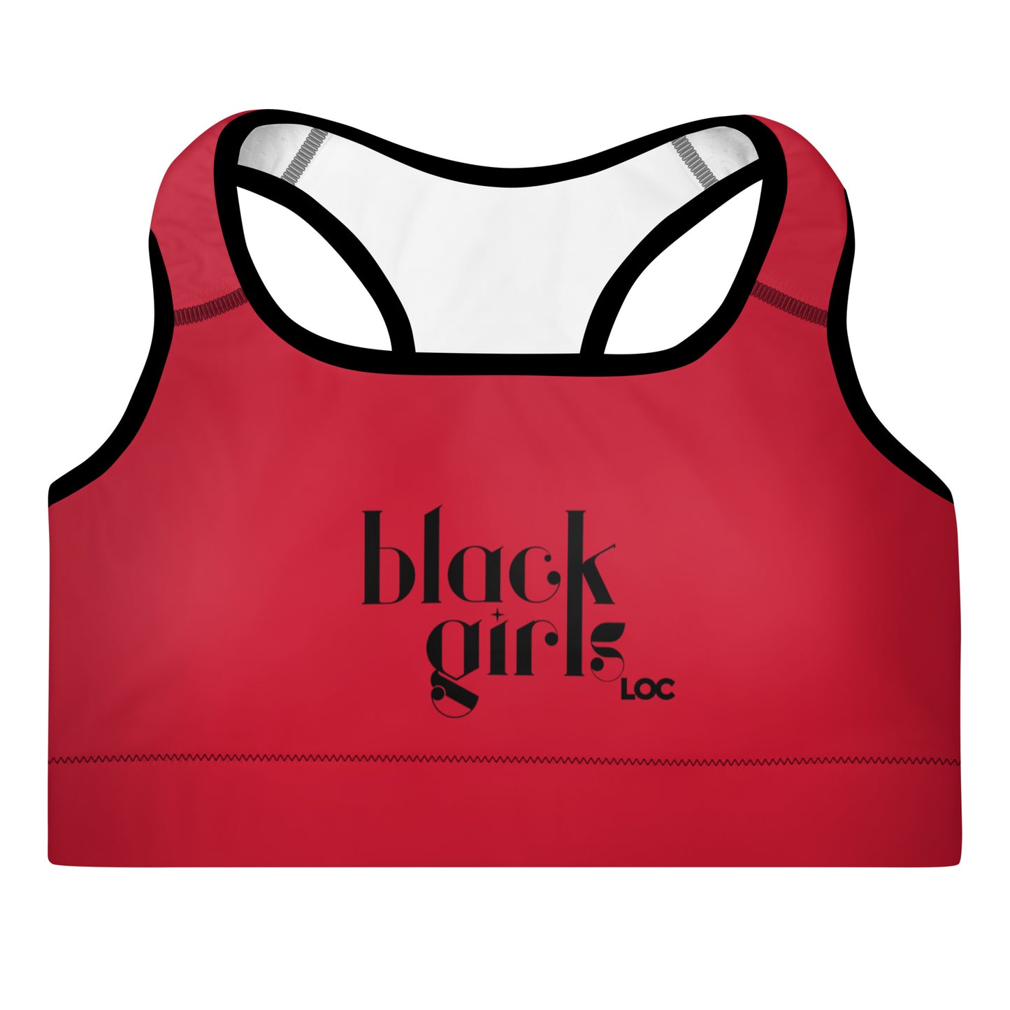 Black Girls Loc Padded Sports Bra