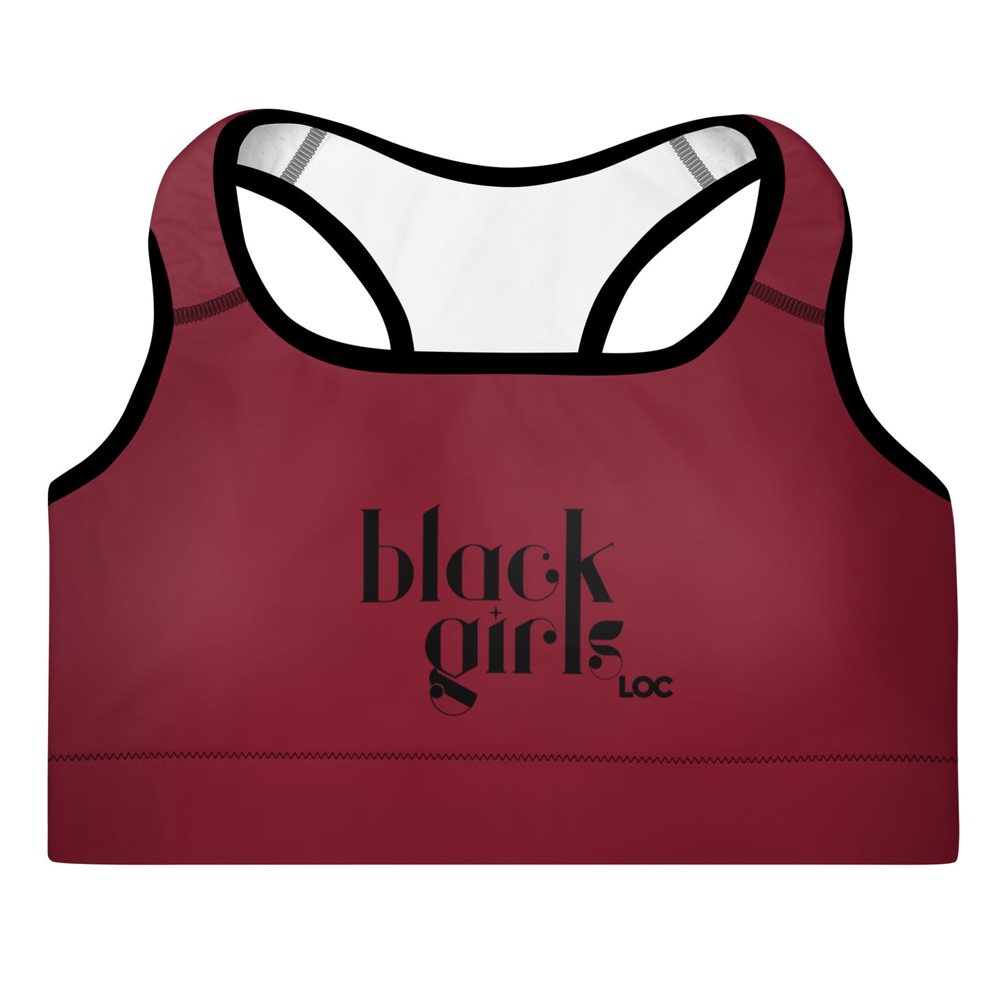Black Girls Loc Padded Sports Bra