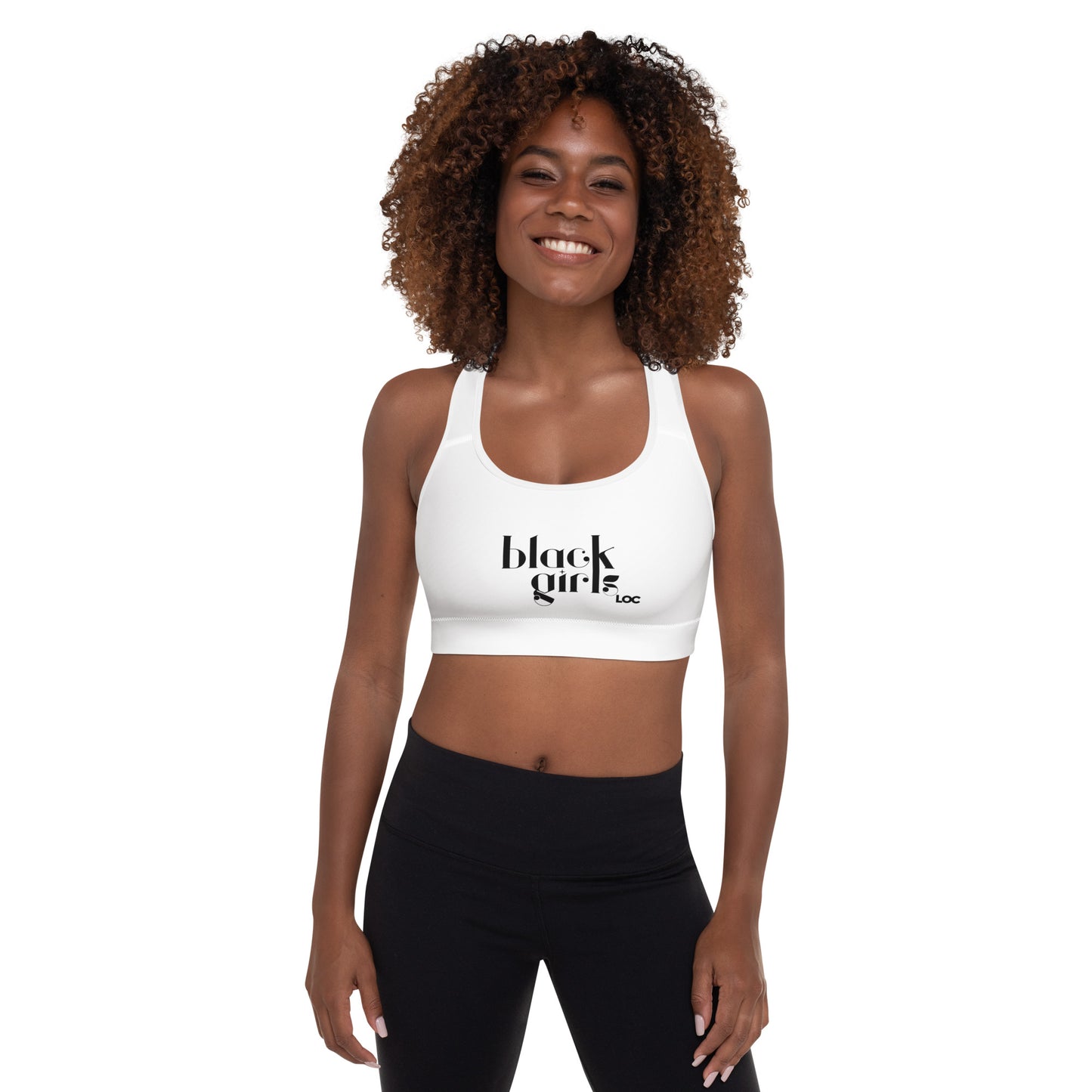 Black Girls Loc Padded Sports Bra