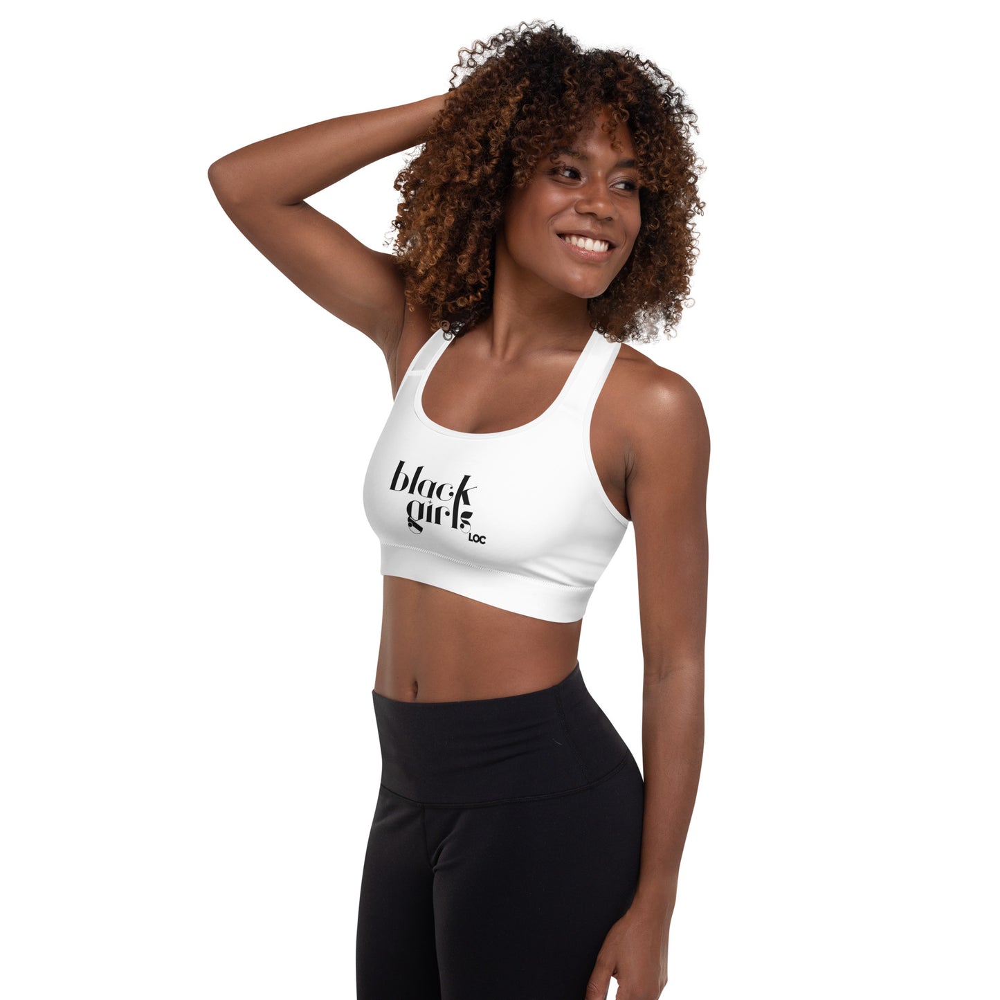 Black Girls Loc Padded Sports Bra