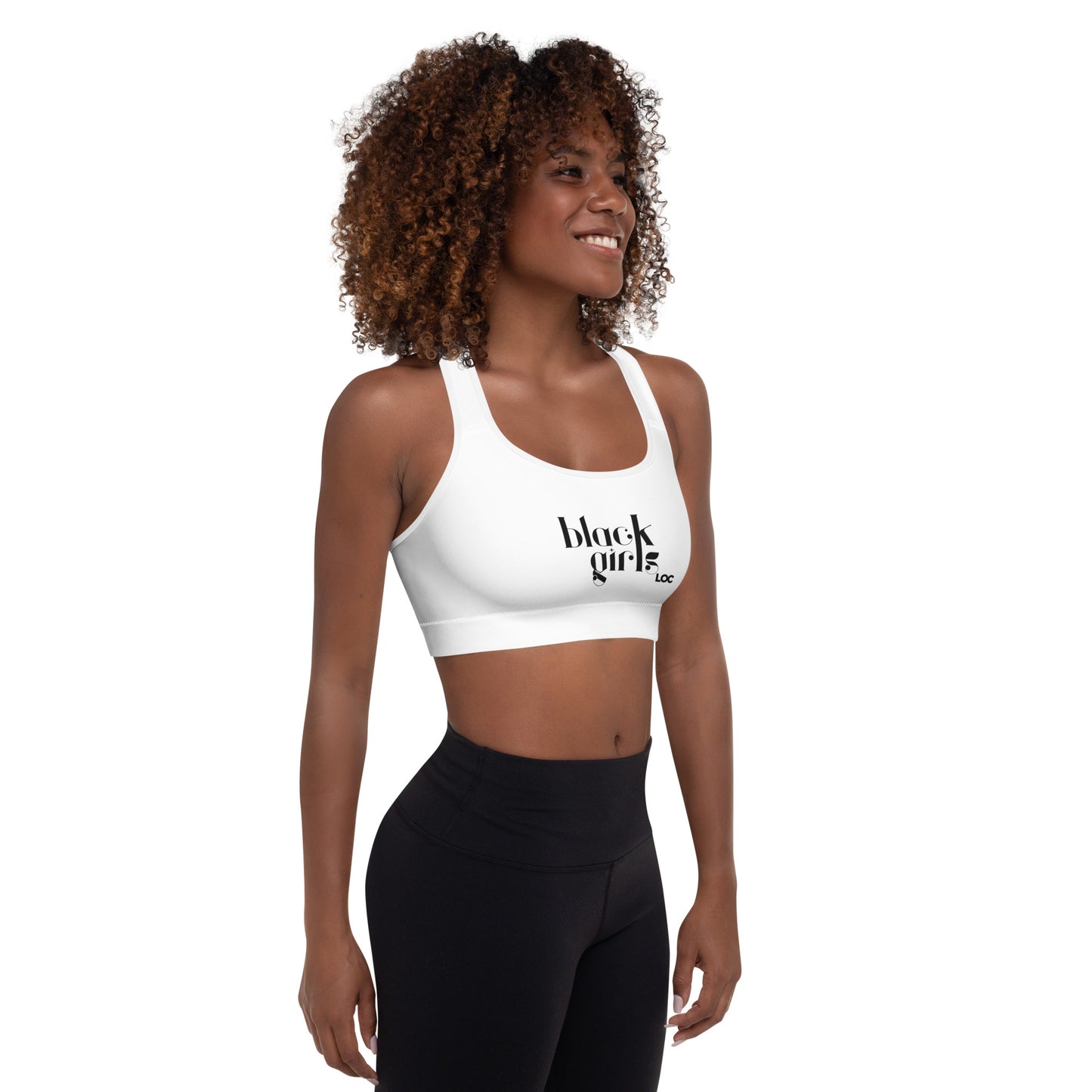 Black Girls Loc Padded Sports Bra
